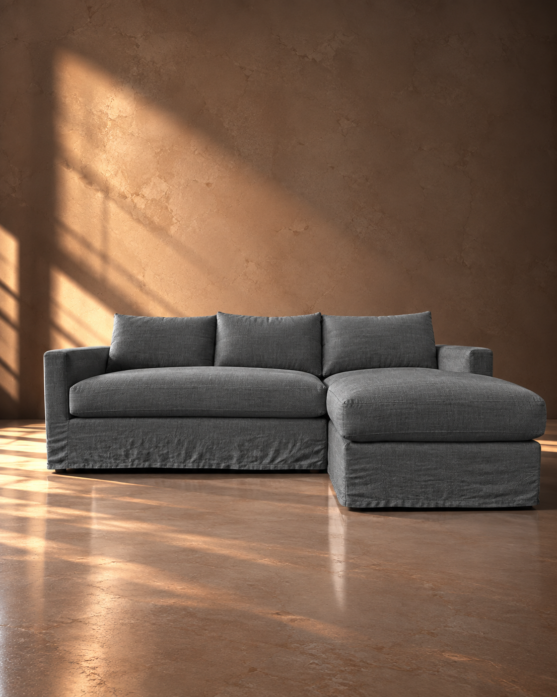 Seccional Monterrey Desenfundable Lino Natural