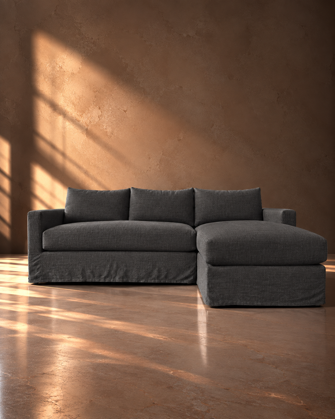 Seccional Monterrey Desenfundable Lino Natural