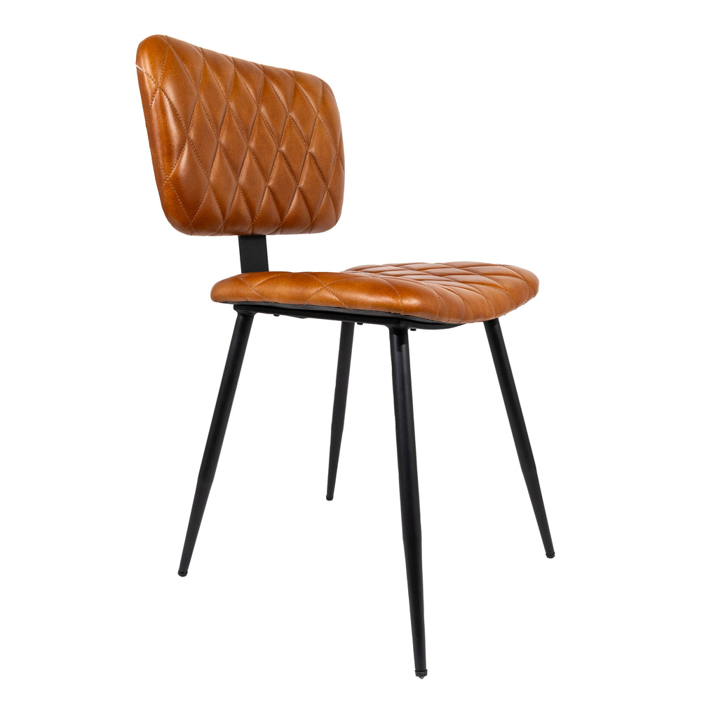 Silla de Cuero Natural Lisboa Café Cognac