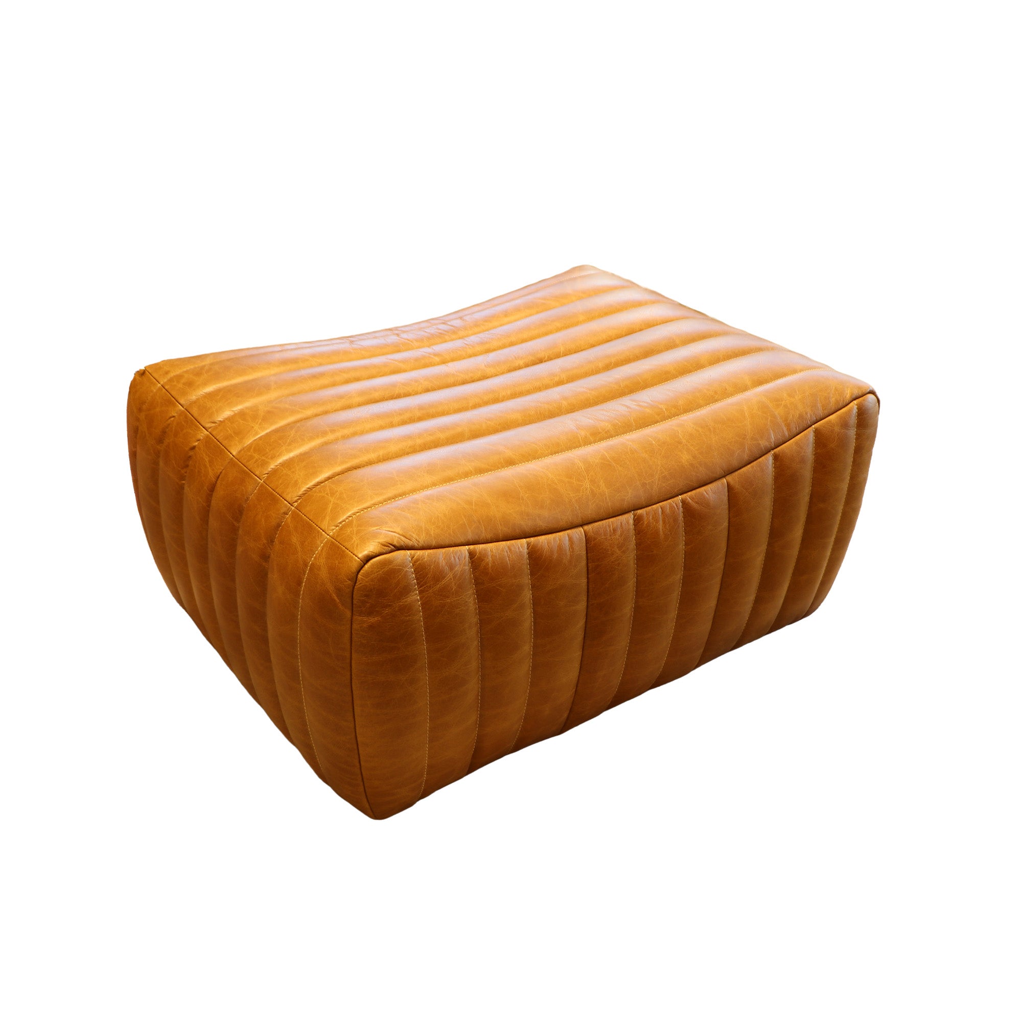 Pouf Skipper de Cuero Full Grain Cognac