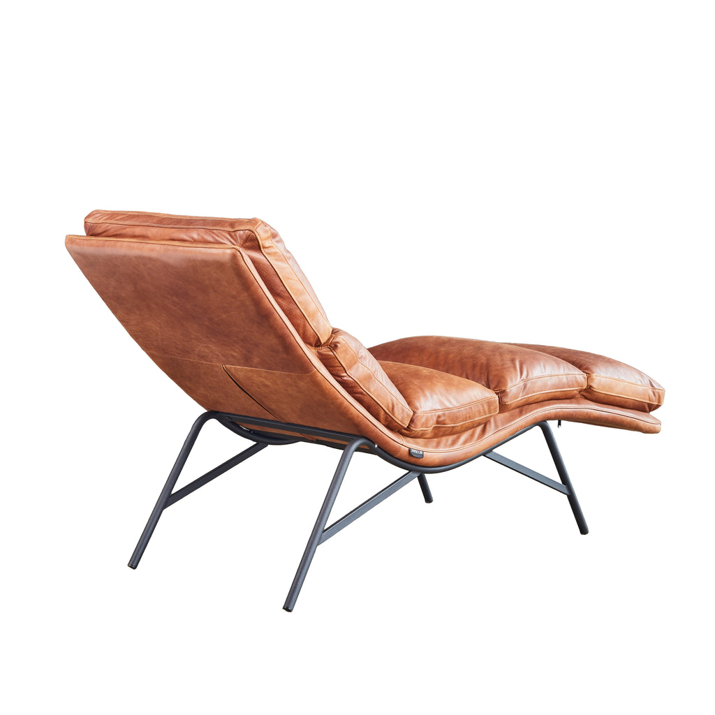 Reposera Simon Cuero Caramel y Acero Sand Black - vista 4