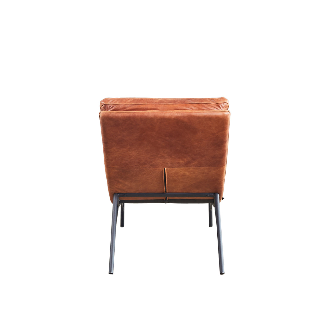 Reposera Simon Cuero Caramel y Acero Sand Black - vista 5