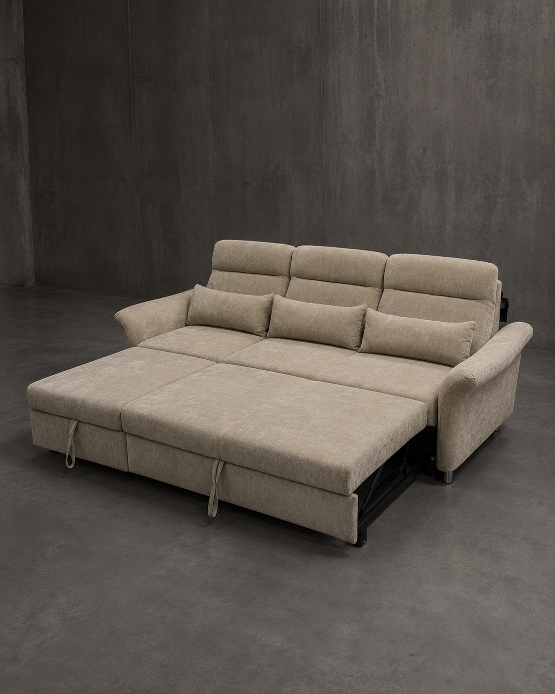 Sofá Cama Tokio 3 Cuerpos Tapiz Neutro 270cm (Llegada en Agosto)