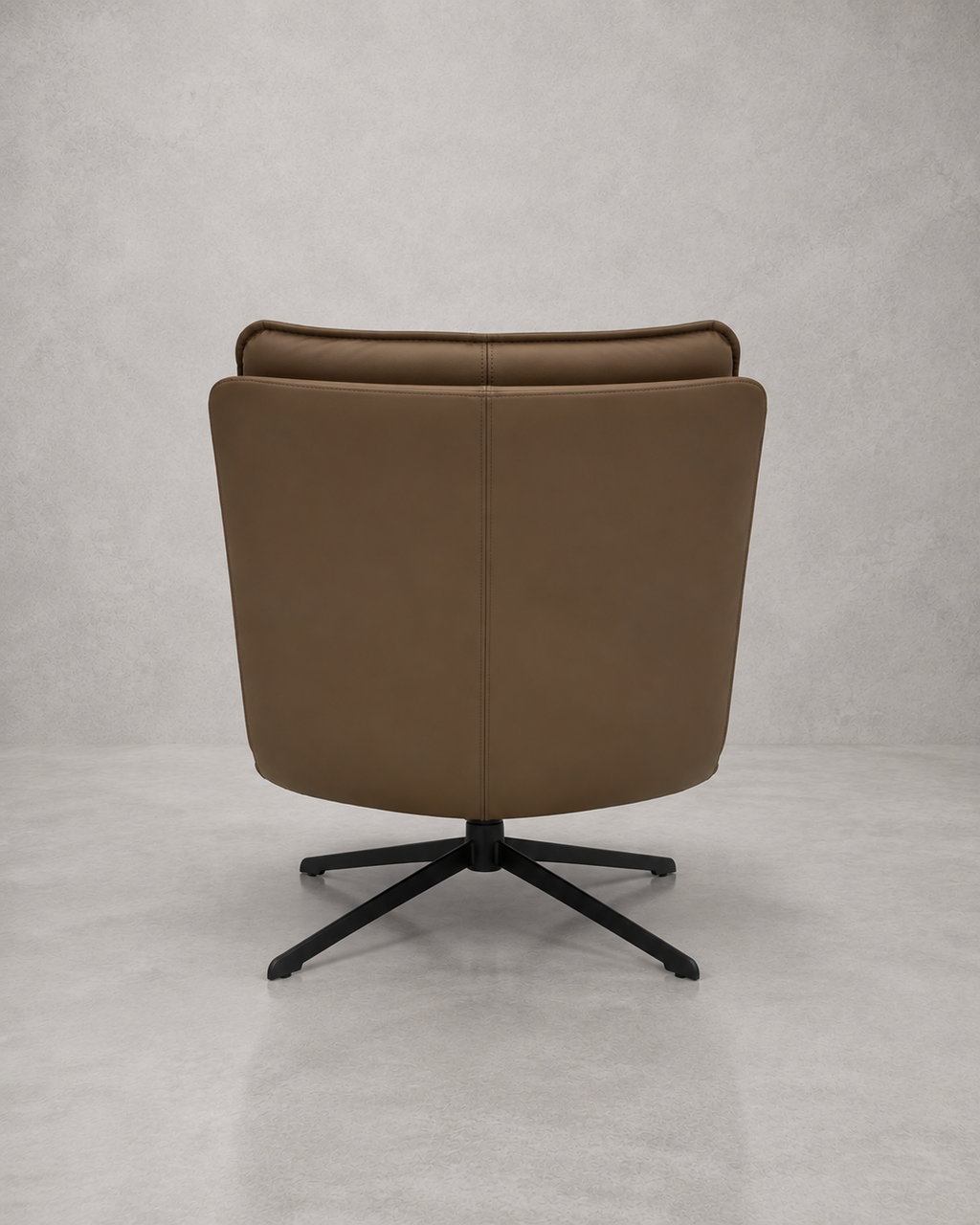 Poltrona Giratoria Monza Eco Cuero Café y Base de Acero