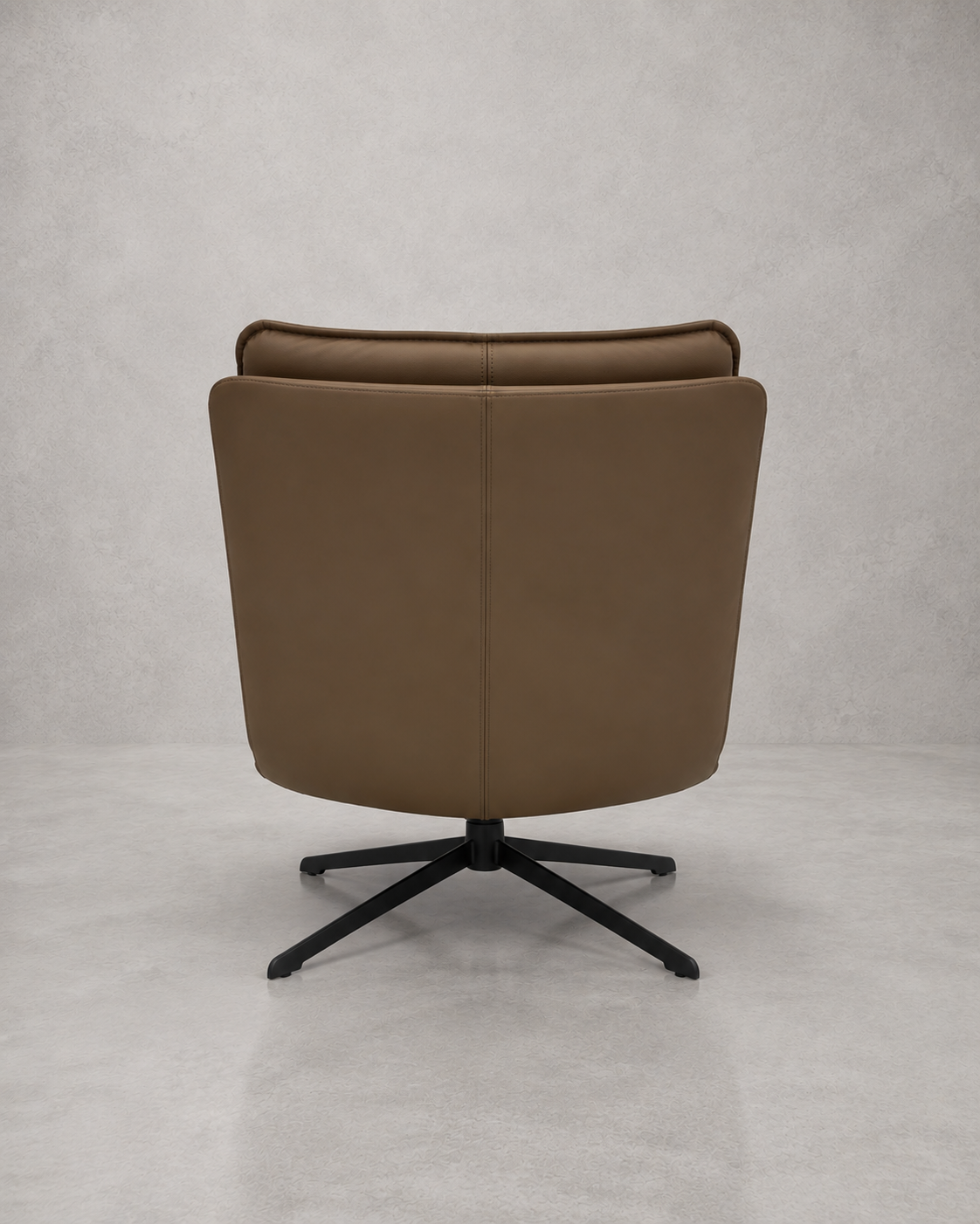 Poltrona Giratoria Monza Eco Cuero Café y Base de Acero