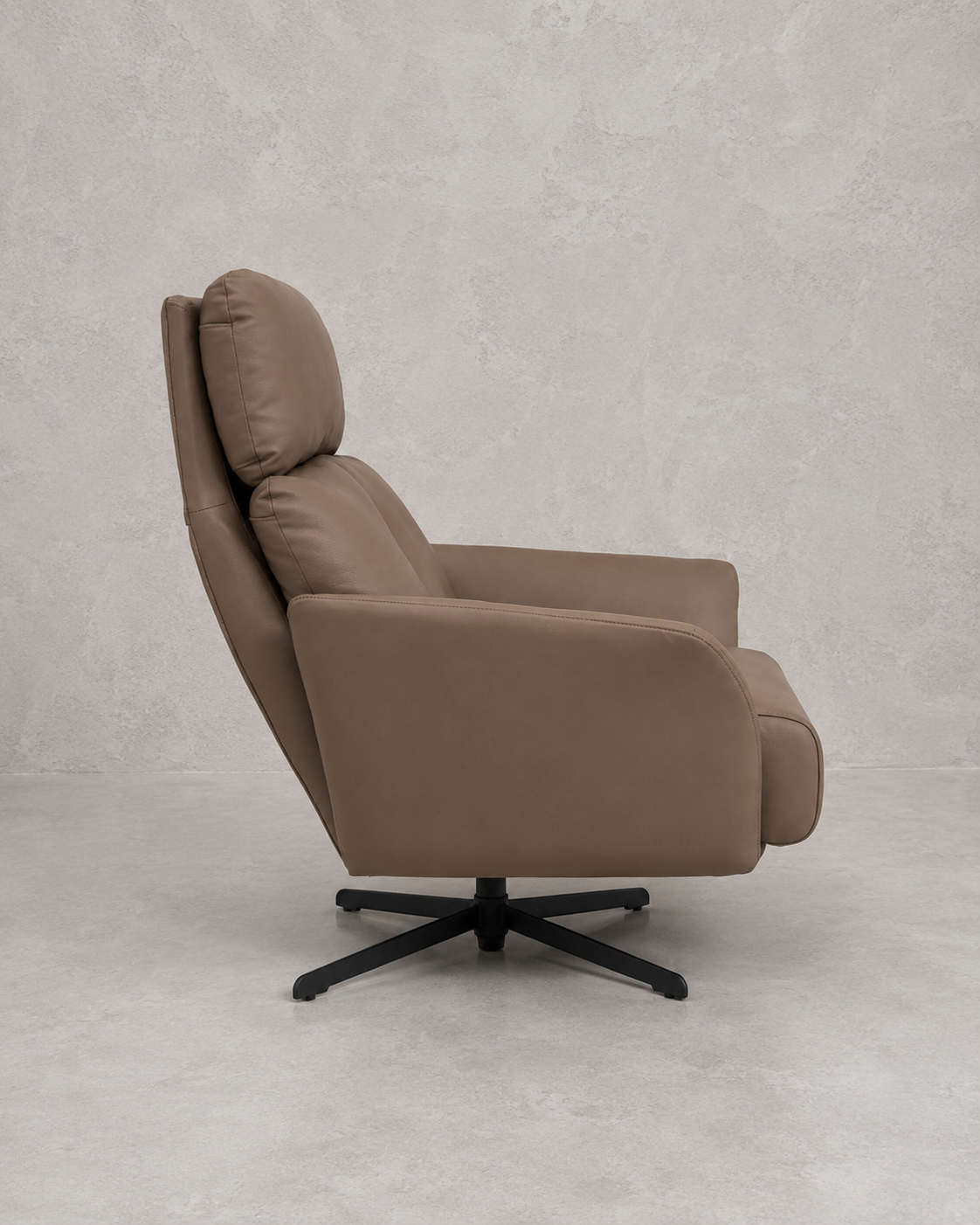 Sillón Giratorio Silverstone – Acero y Eco Cuero Café