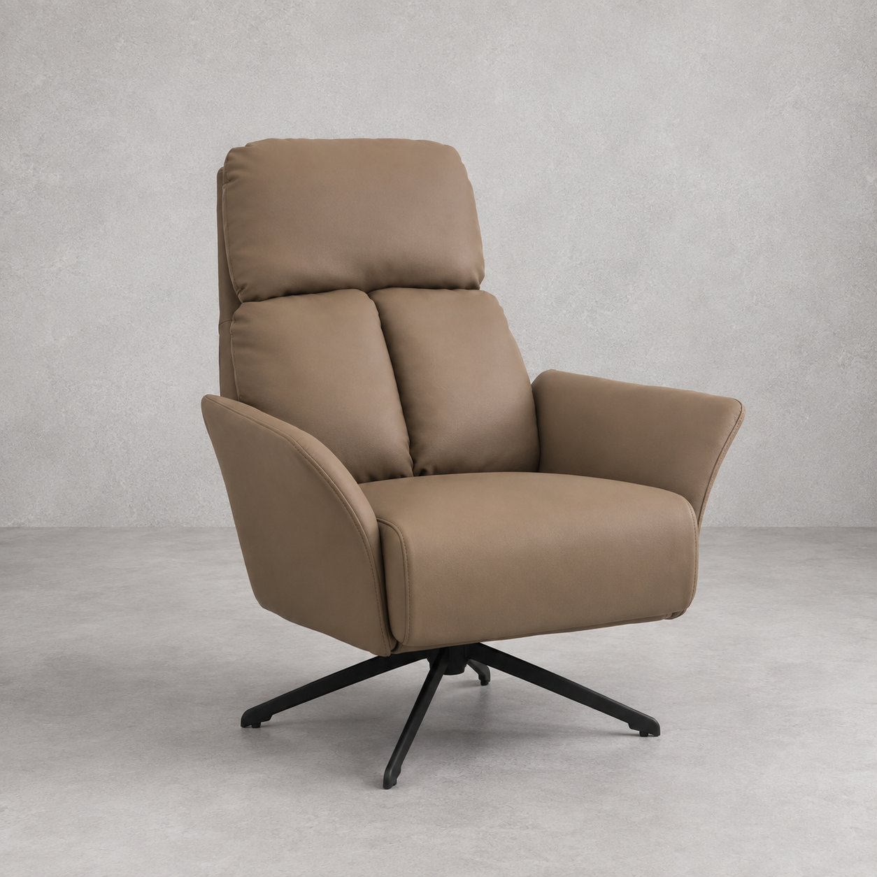 Sillón Giratorio Silverstone – Acero y Eco Cuero Café