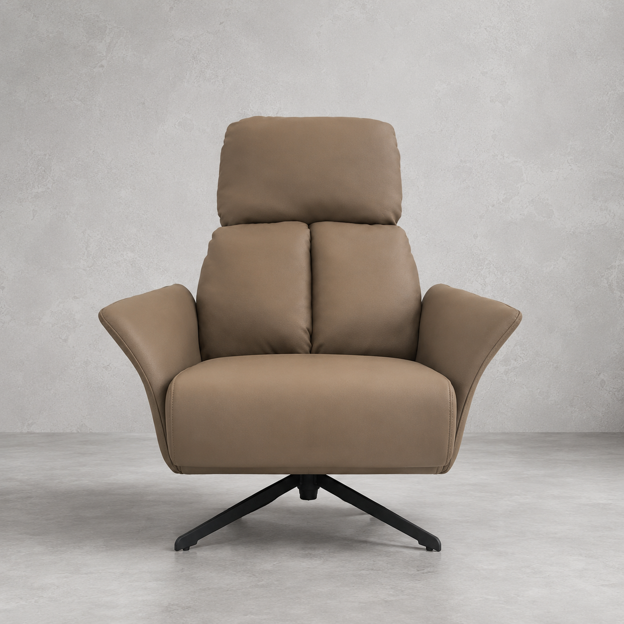 Sillón Giratorio Silverstone – Acero y Eco Cuero Café