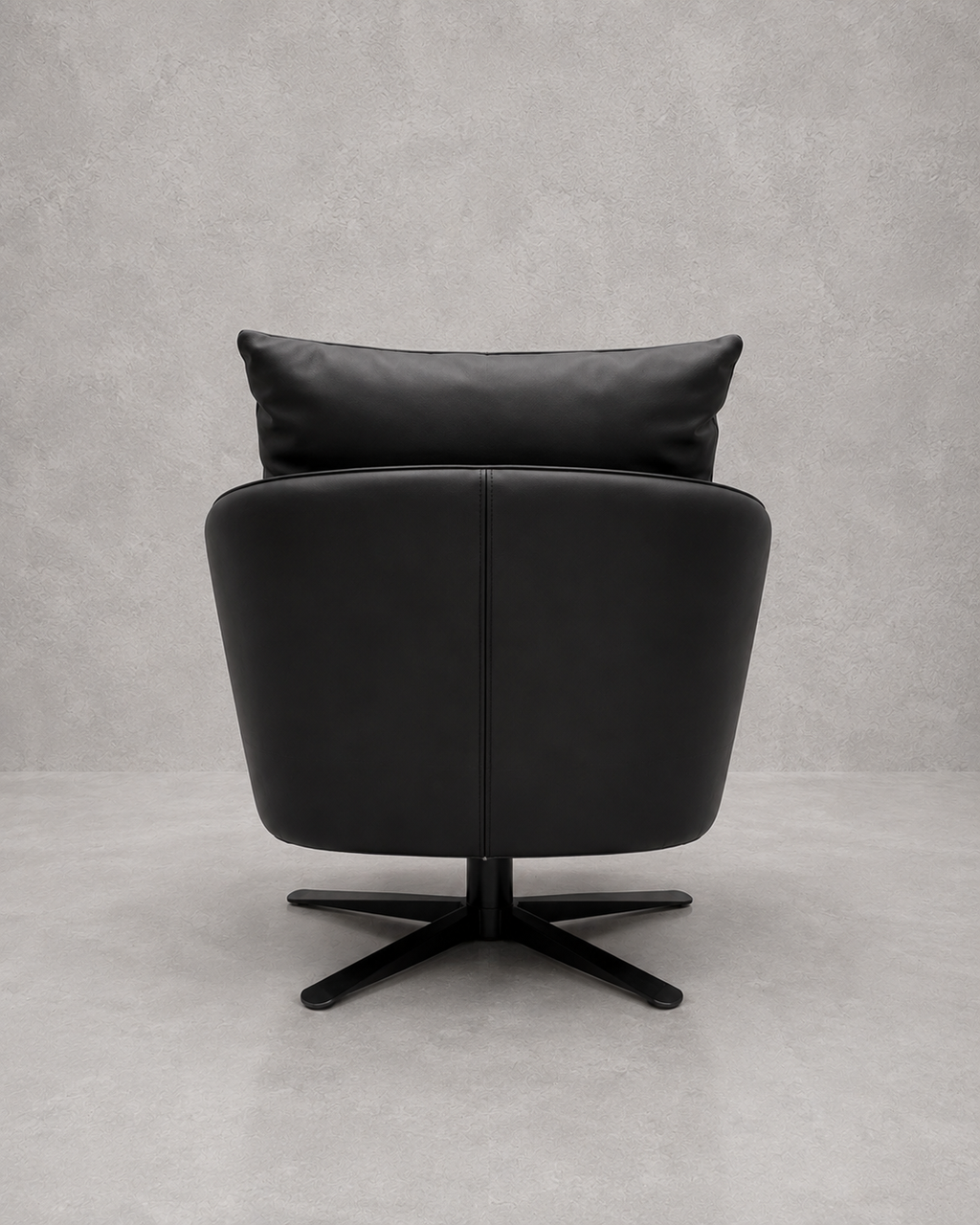 Poltrona Giratoria Le Mans – Acero y Eco Cuero Negro
