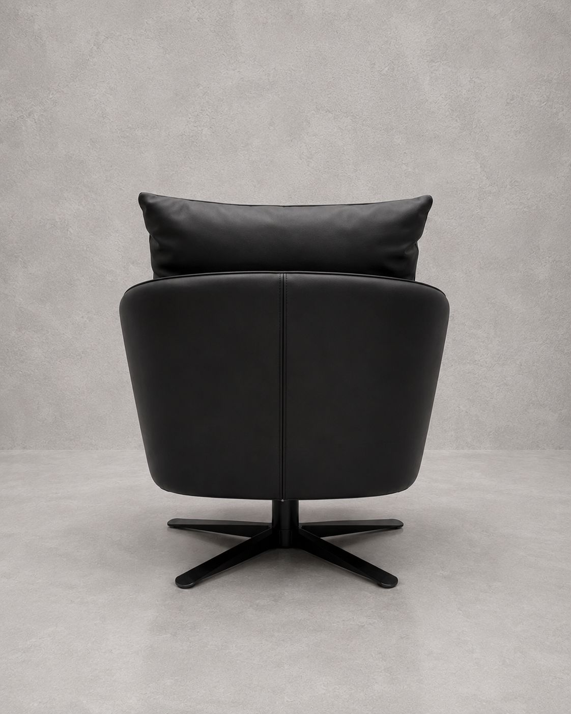 Poltrona Giratoria Le Mans – Acero y Eco Cuero Negro