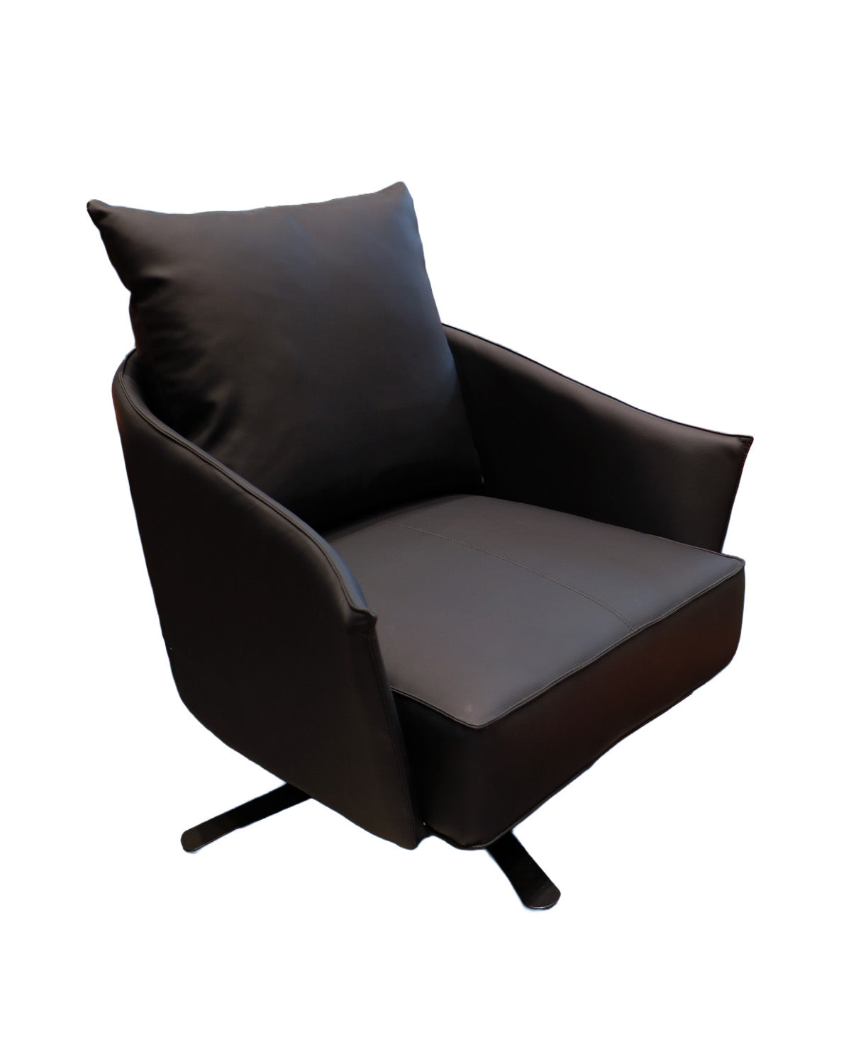 Poltrona Giratoria Le Mans – Acero y Eco Cuero Negro