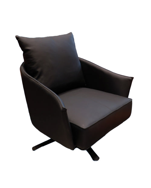 Poltrona Giratoria Le Mans – Acero y Eco Cuero Negro