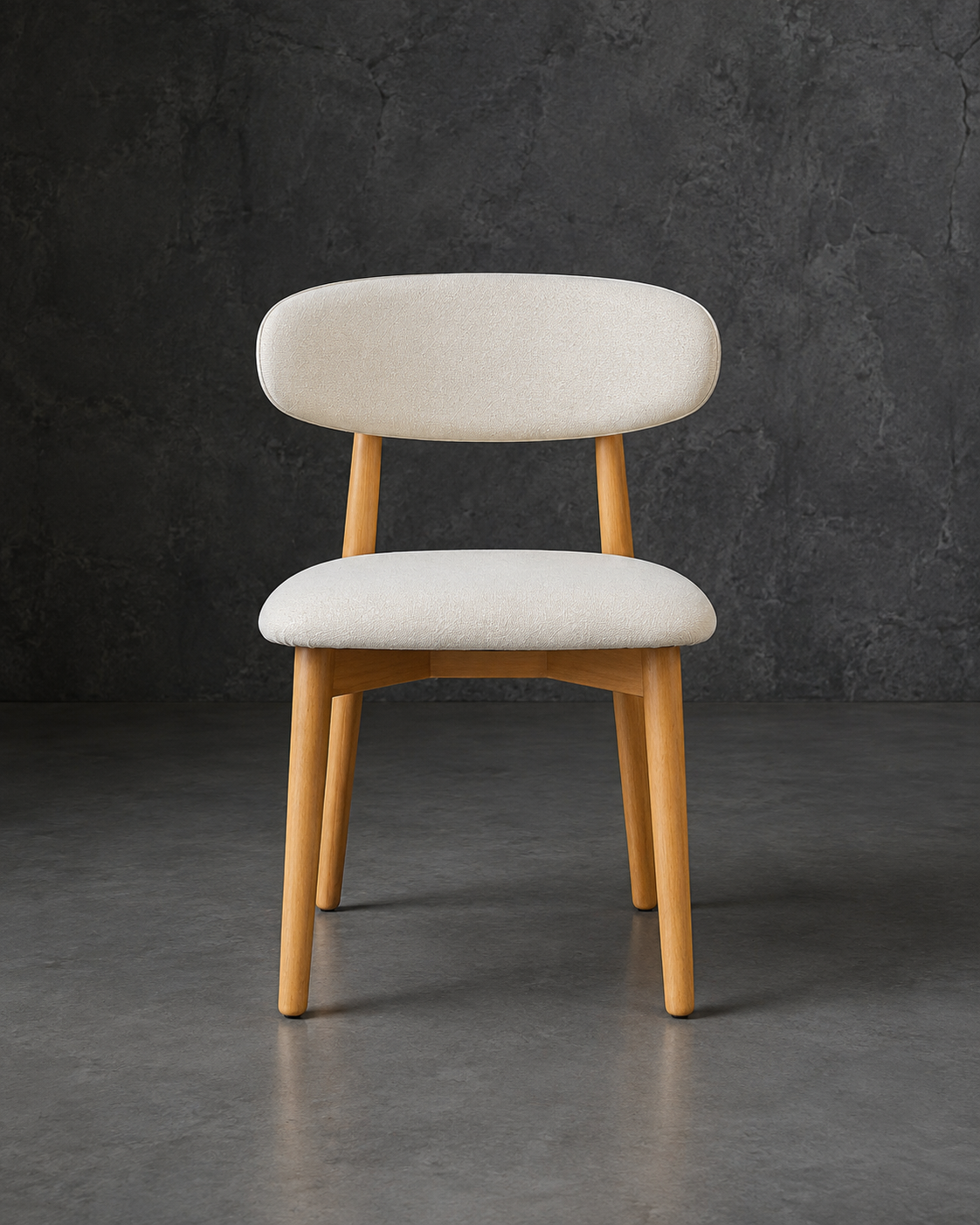 Silla Álvaro · Madera de Caucho Walnut y Tela Natural (Llegada en Agosto)