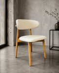Silla Álvaro · Madera de Caucho Walnut y Tela Natural (Llegada en Agosto)
