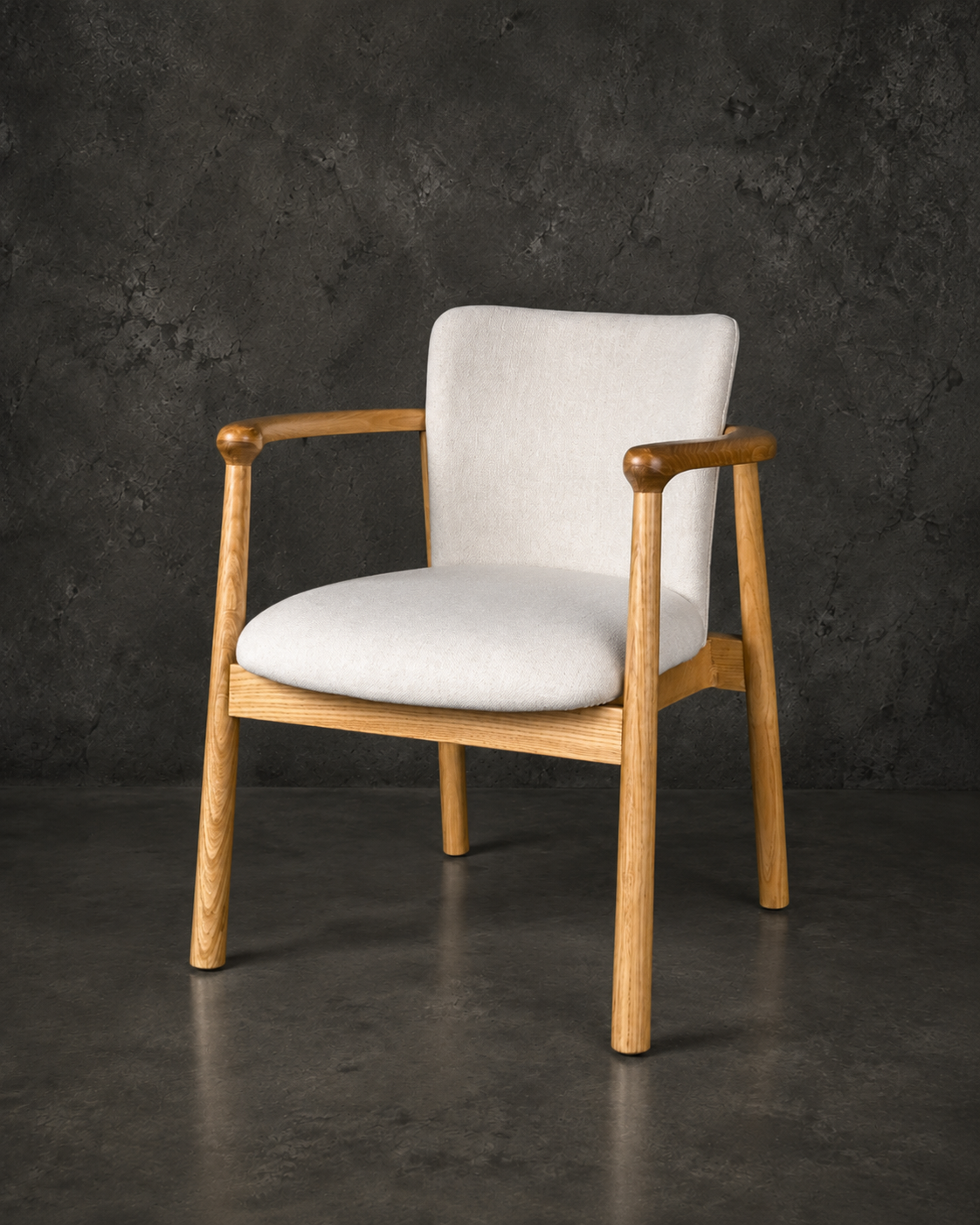 Sitial Mateo · Madera Fresno Natural y Lino Beige (Llegada en Agosto)
