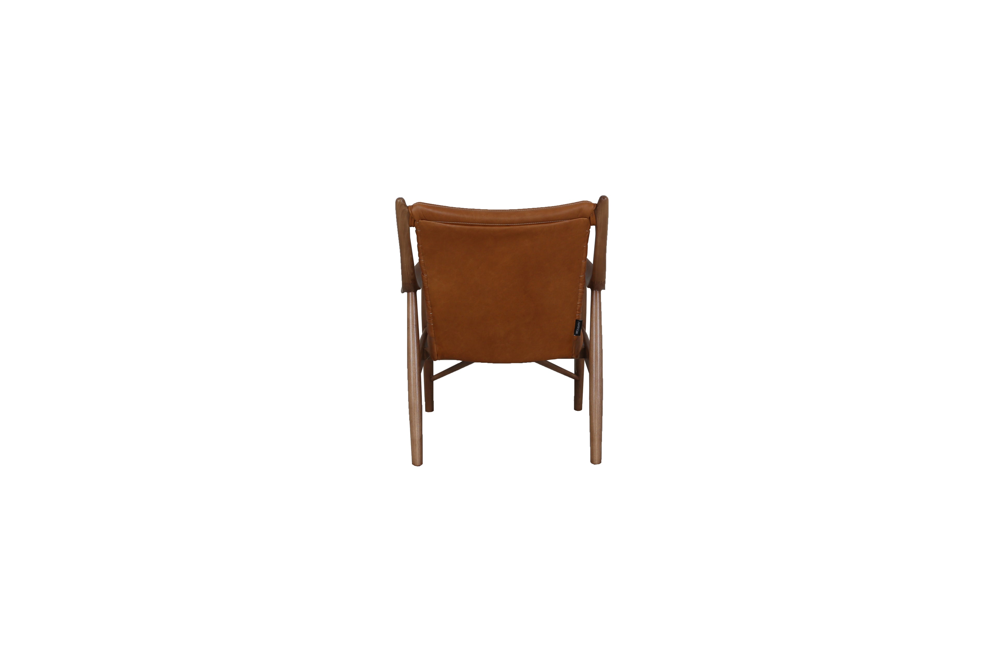 Poltrona Elliah Madera de Fresno Cuero Top Grain Cognac