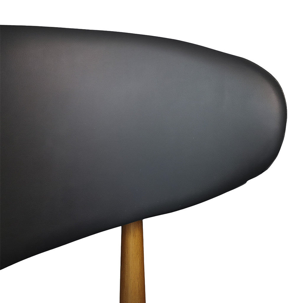 Silla Marbella Ecocuero Negro Madera Walnut