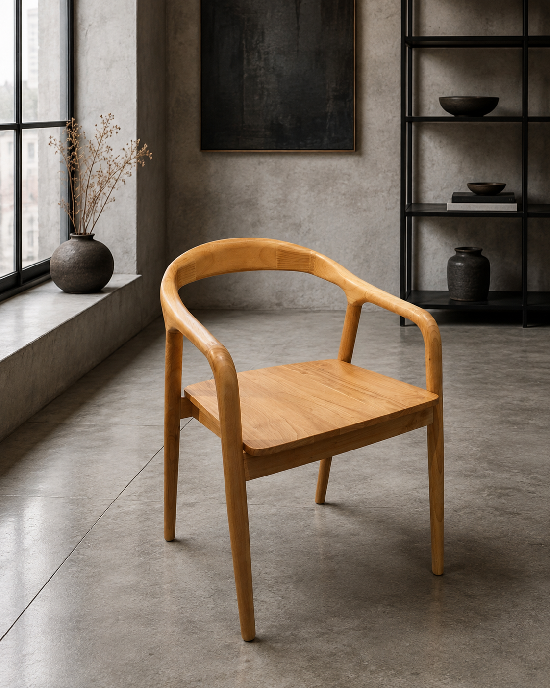 Silla Jack – Madera de Caucho Color Claro