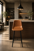 Silla Bar Bazul Eco Cuero y Acero Negro