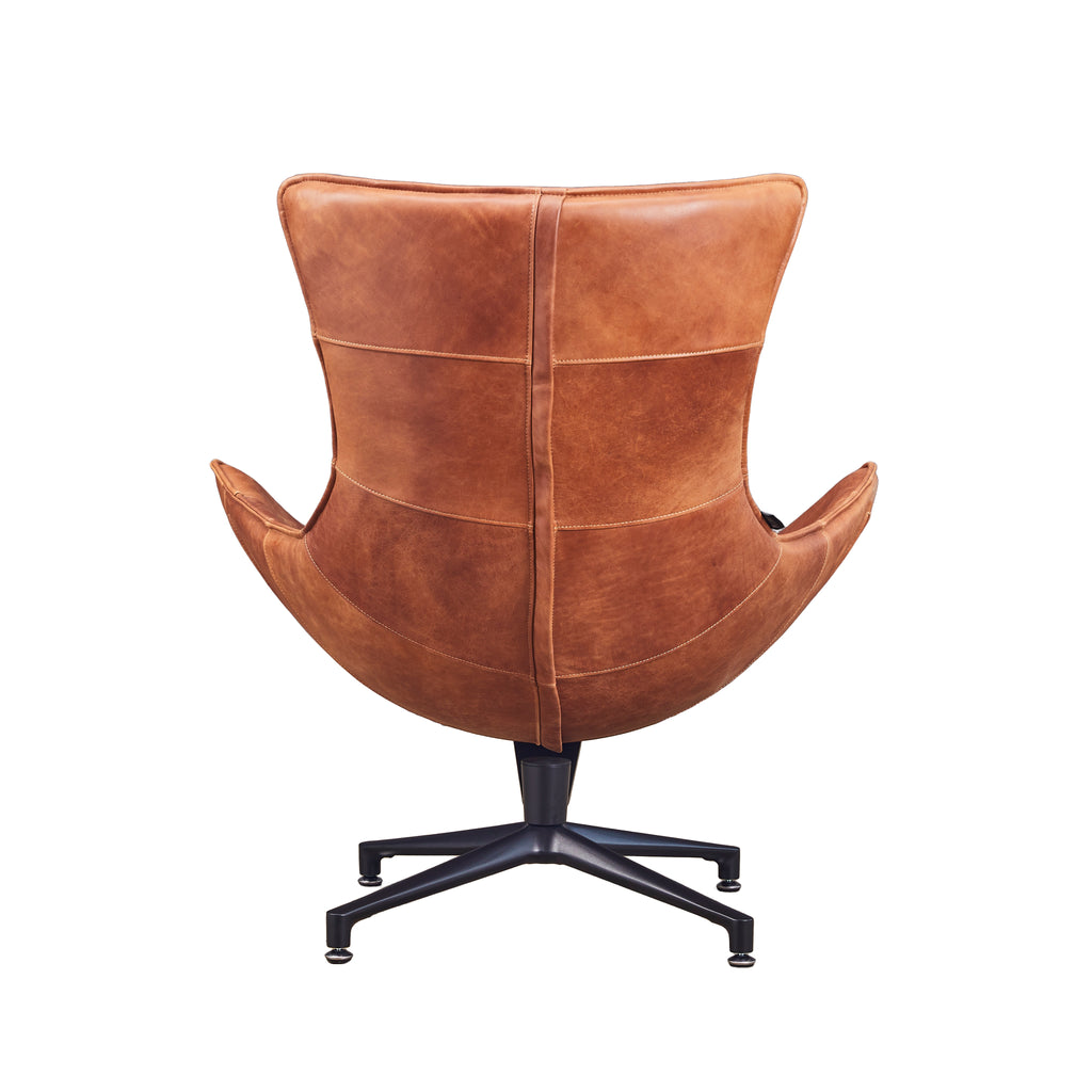 Silla Giratoria Engel Cuero Caramel y Acero Sand Black - vista 5