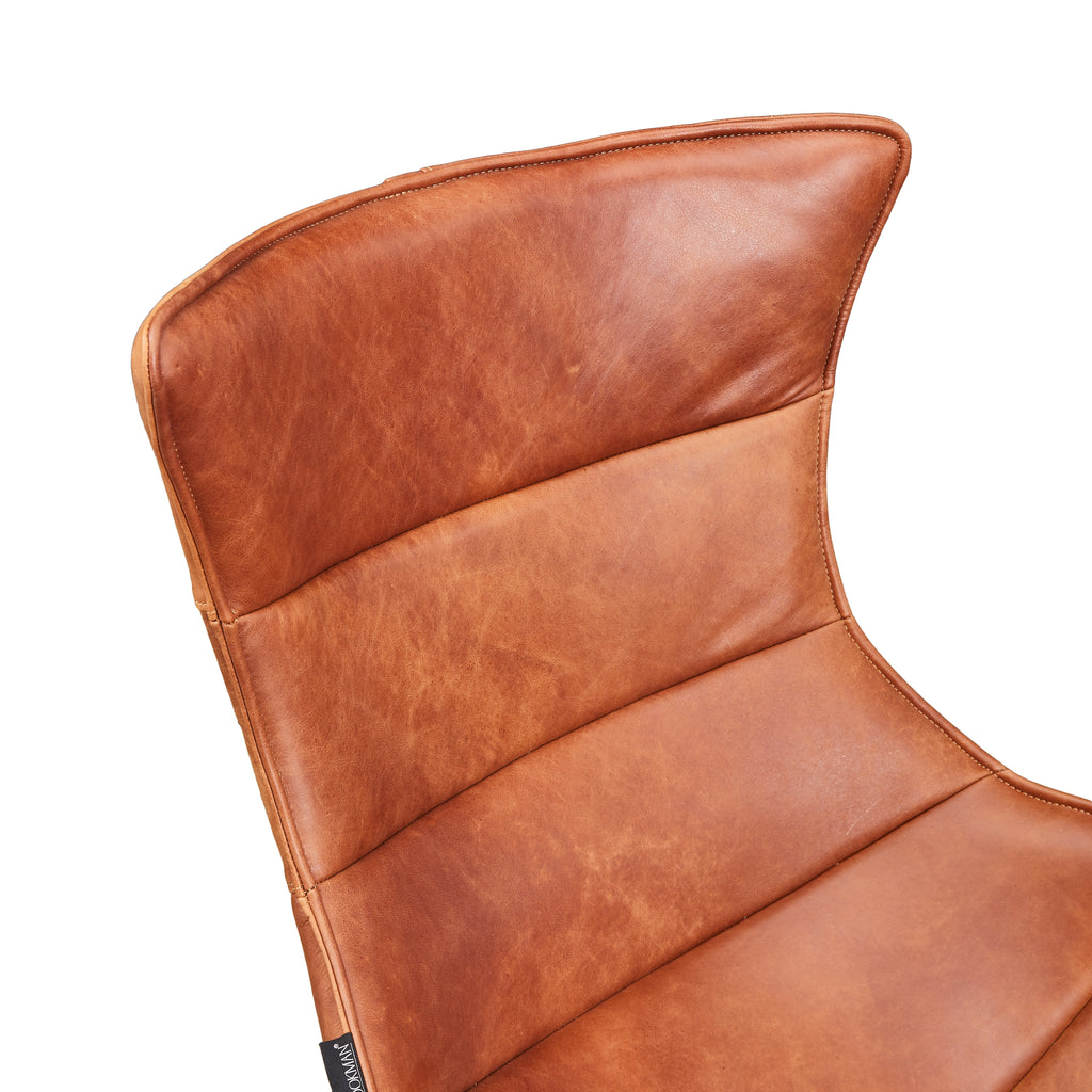 Silla Giratoria Engel Cuero Caramel y Acero Sand Black - vista 6