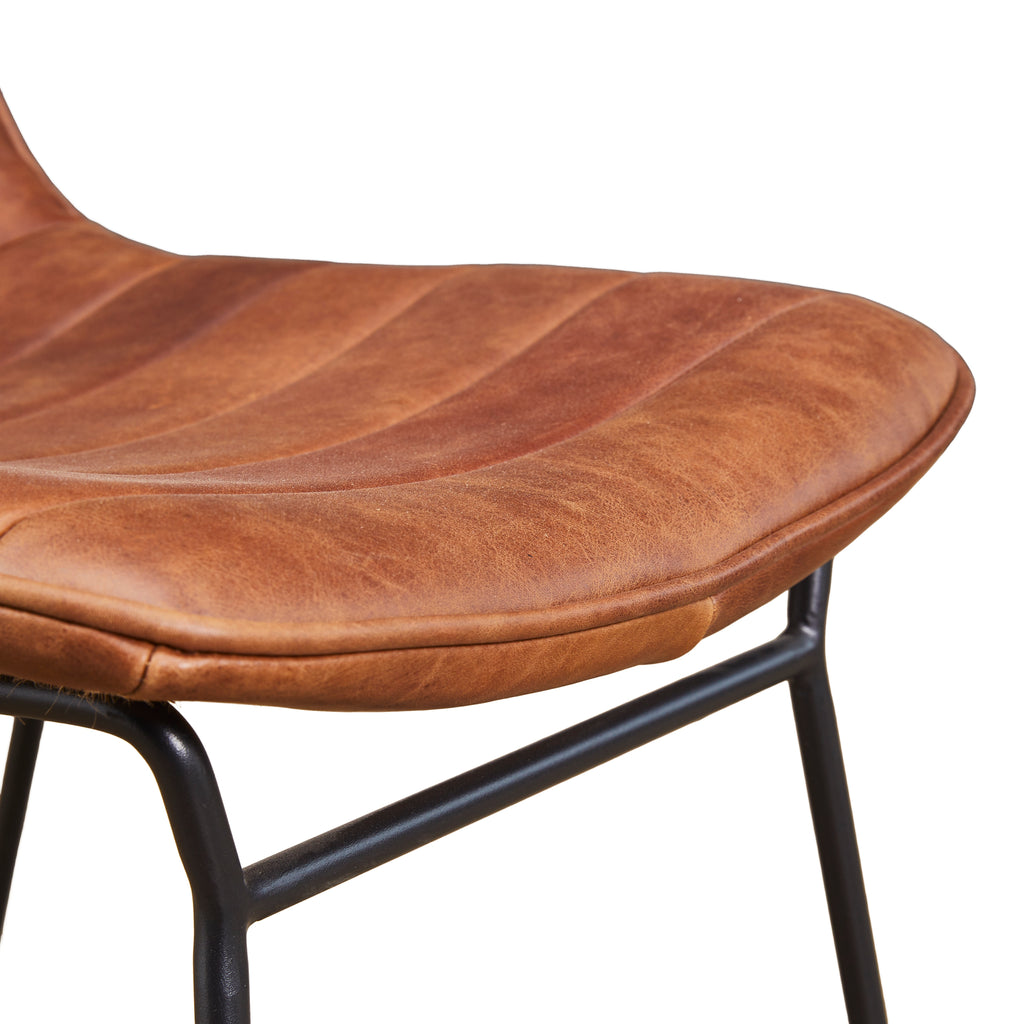 Silla de Comedor Torino Cuero Café Claro y Acero Sand Black - vista 7