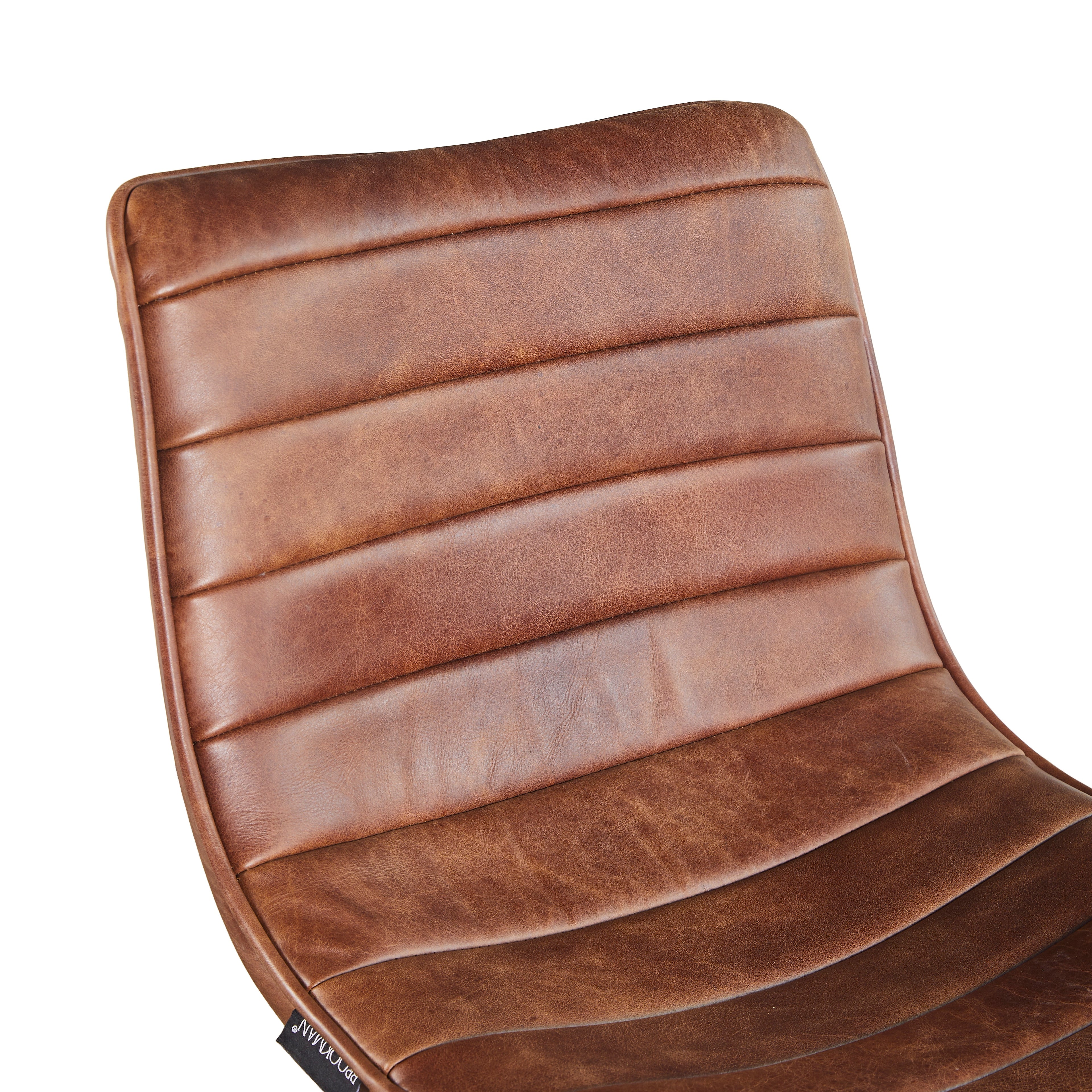 Silla de Bar Torino Cuero Café Claro y Acero Sand Black - vista 6