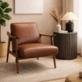 Sitial TURIN eco cuero Marrón madera NOGAL 76 x 72 x 67cm