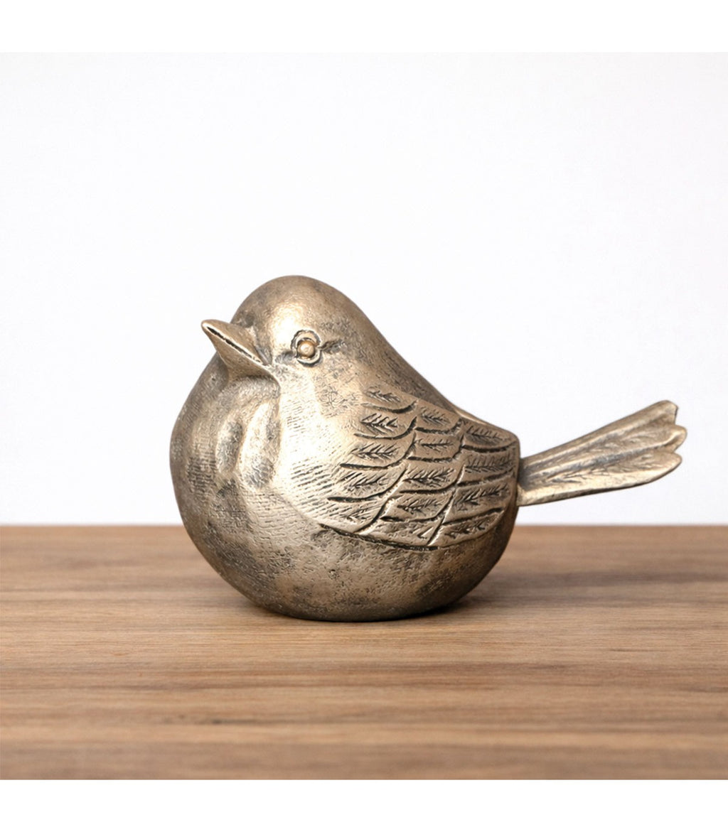 ADORNO PÁJARO PAULA POLIRESINA DORADO