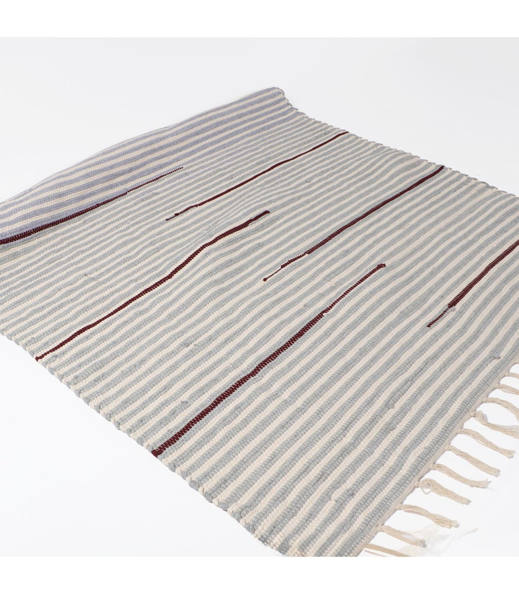 Alfombra Janika de Yute y Algodón Beige-Blanco