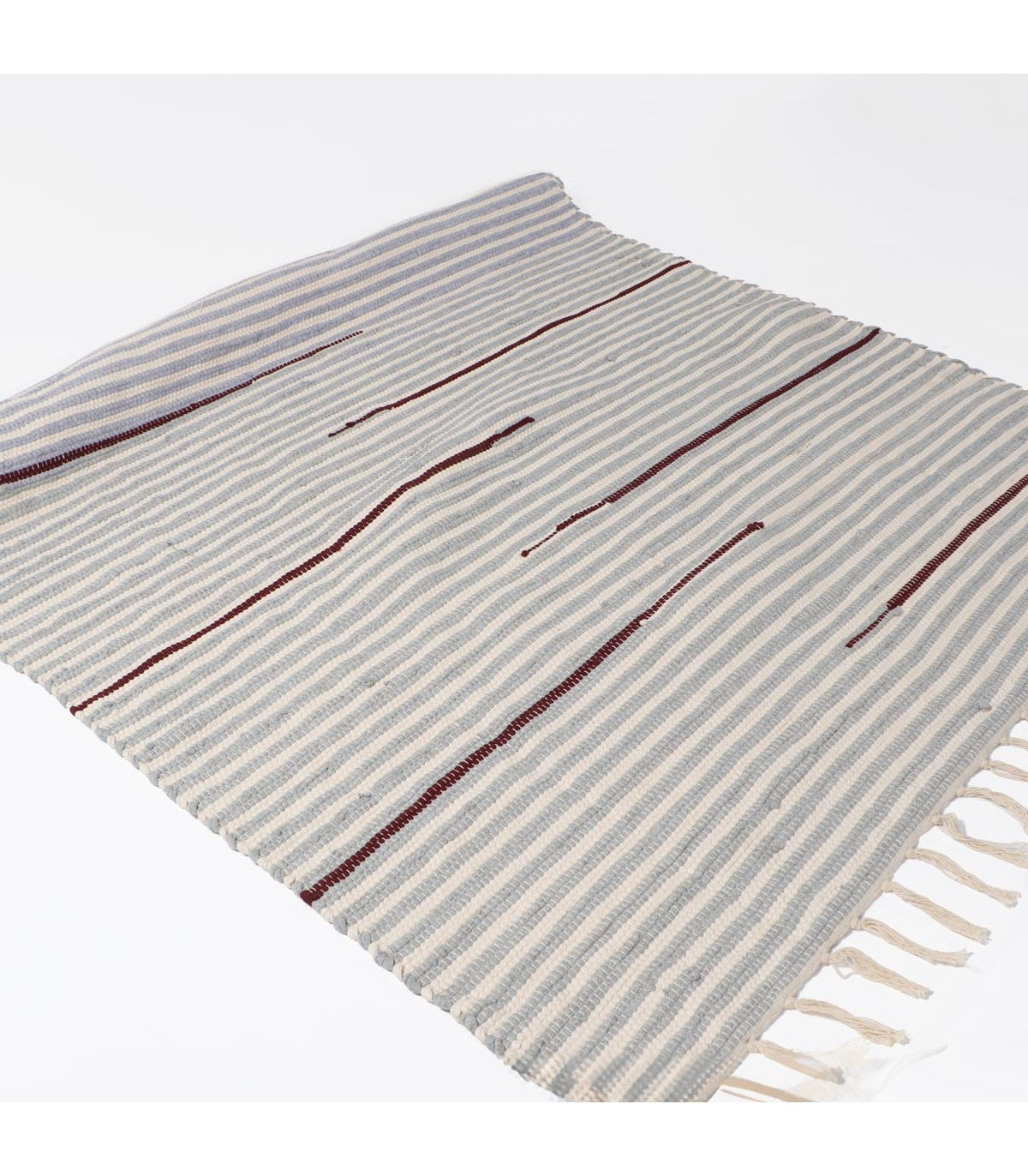 Alfombra Janika de Yute y Algodón Beige-Blanco