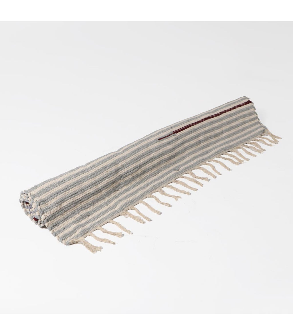 Alfombra Janika de Yute y Algodón Beige-Blanco