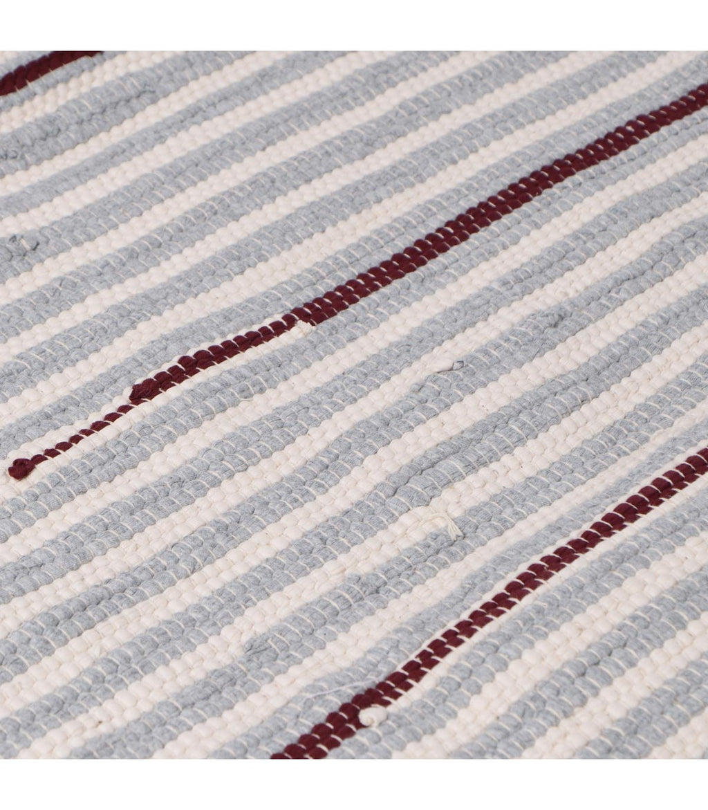 Alfombra Janika de Yute y Algodón Beige-Blanco