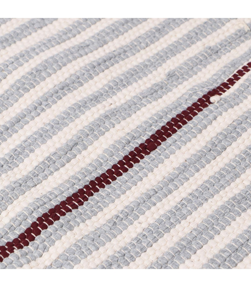 Alfombra Janika de Yute y Algodón Beige-Blanco