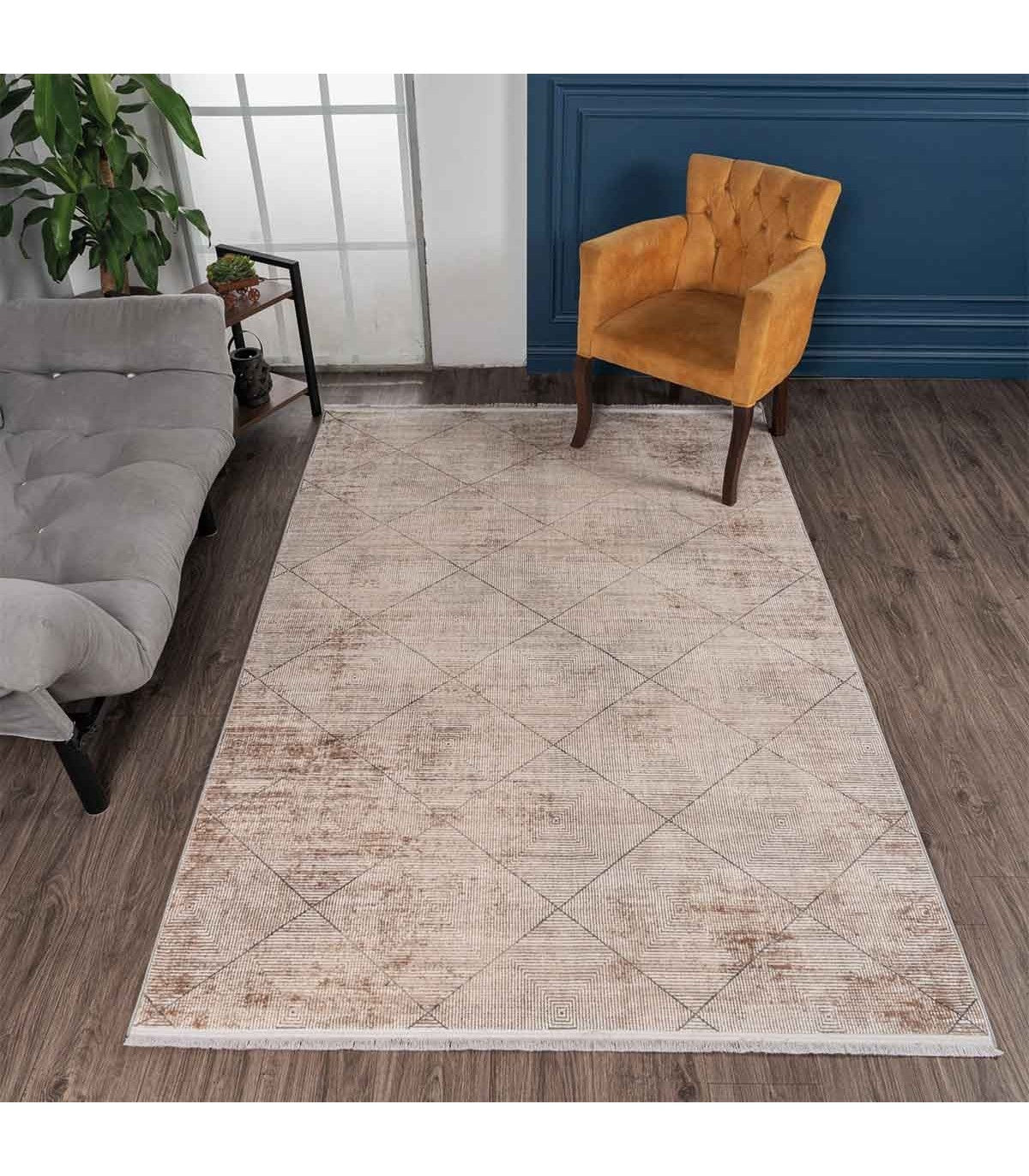 Alfombra Turca Mazzini Gris C/ Blanco 80x300cm