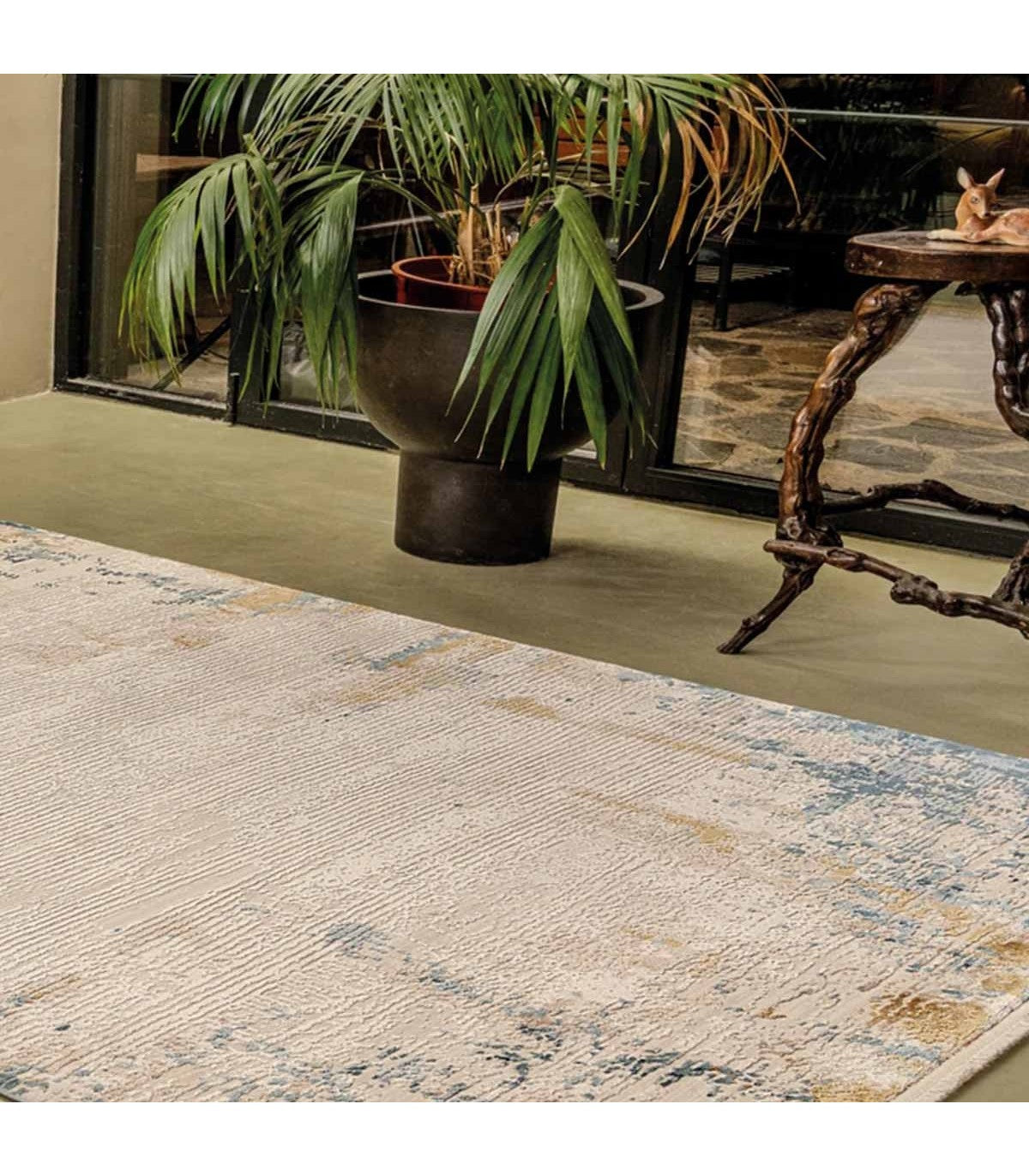 Alfombra Turca Perre015 Crema/Azul 160x230cm