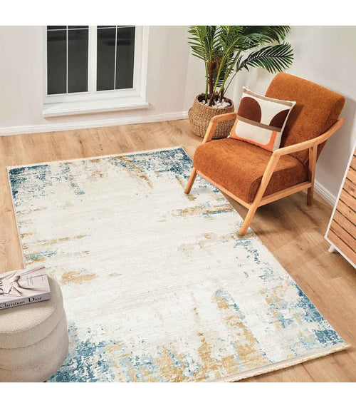 Alfombra Turca Perre015 Crema/Azul 200x290cm