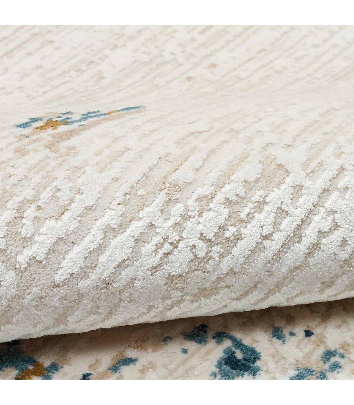 Alfombra Turca Perre015 Crema/Azul 80x300cm