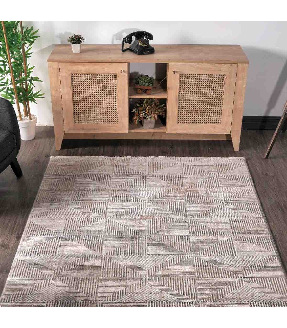 Alfombra Turca Vaivien Beige C/Blanco-Gris 80x300cm