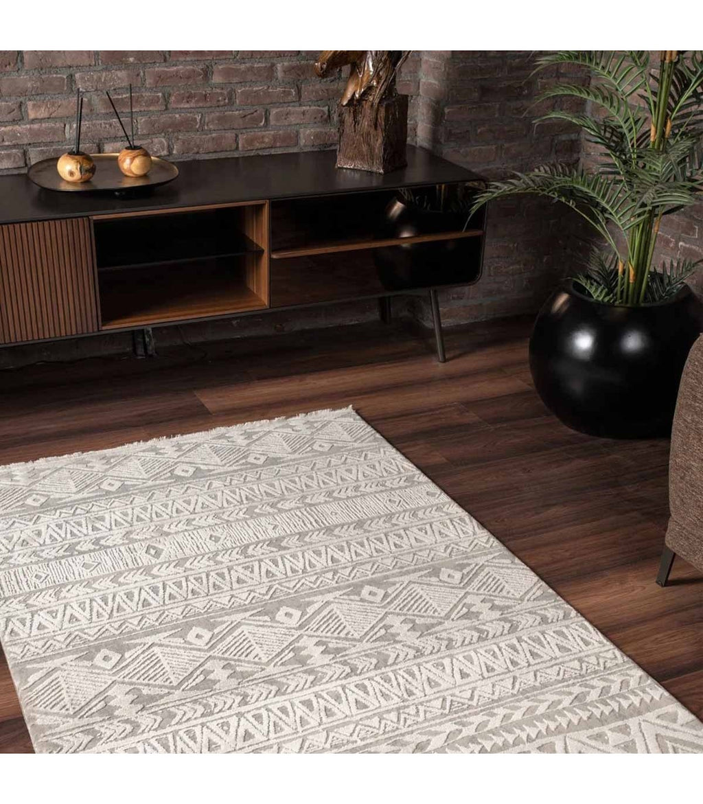 Alfombra Turca Vaivien Beige C/Blanco 160x230cm
