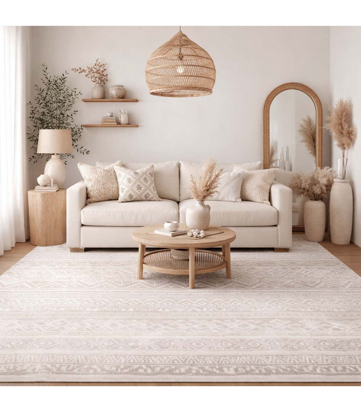 Alfombra Turca Vaivien Beige C/Blanco 200x290cm