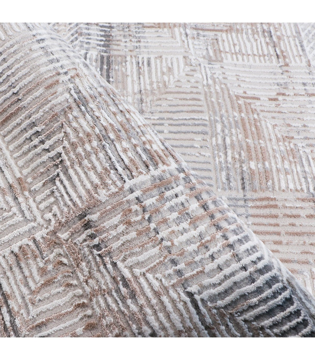 Alfombra Turca Vaivien Beige C/Blanco-Gris 160x230cm