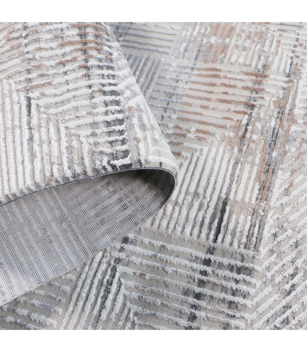 Alfombra Turca Vaivien Beige C/Blanco-Gris 160x230cm