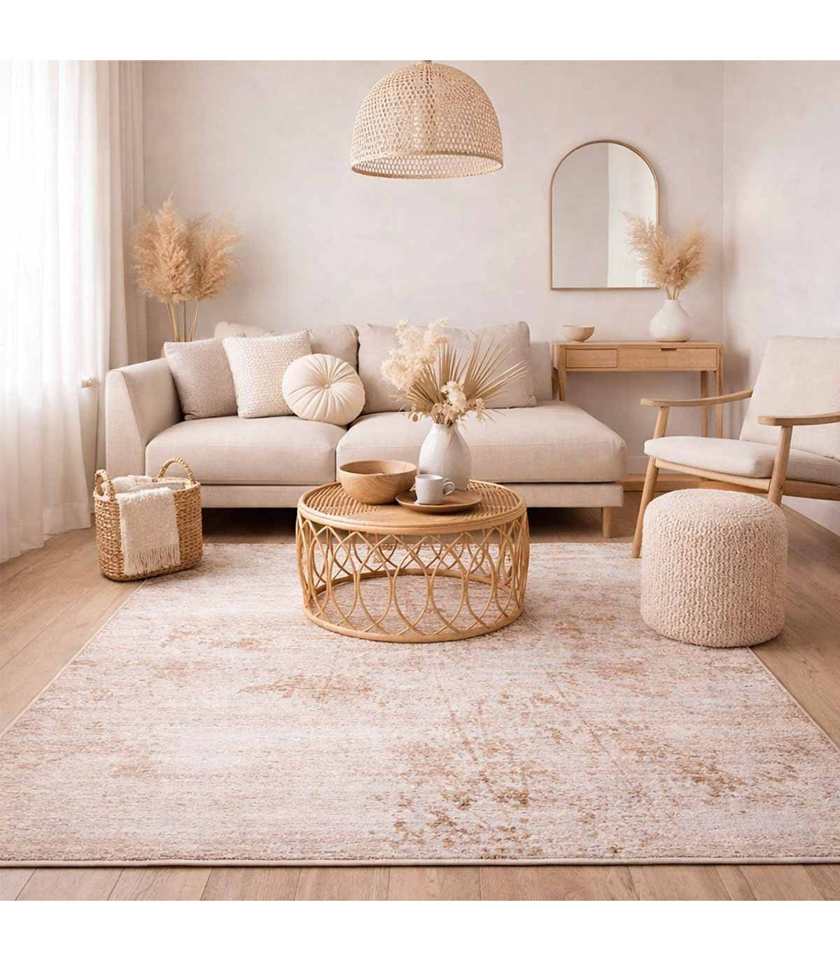 Alfombra Turca Zett03 Crema/Café 160x230cm