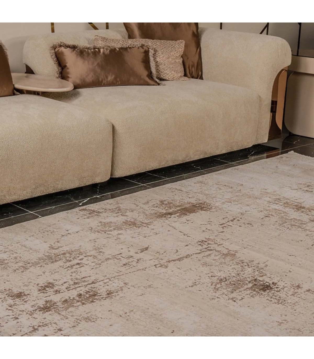 Alfombra Turca Zett03 Crema/Café 160x230cm