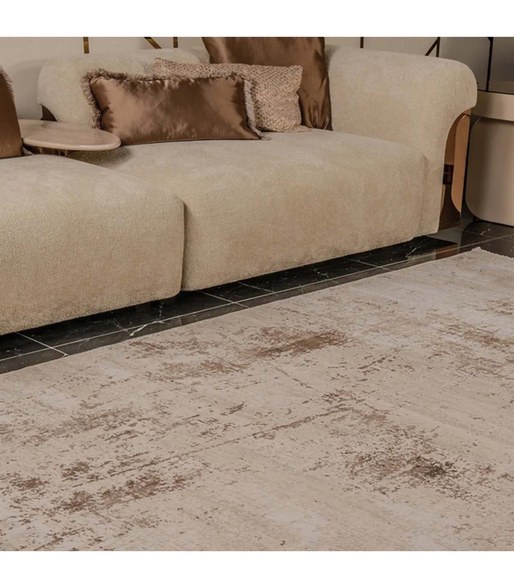Alfombra Turca Zett03 Crema/Café 80x300cm