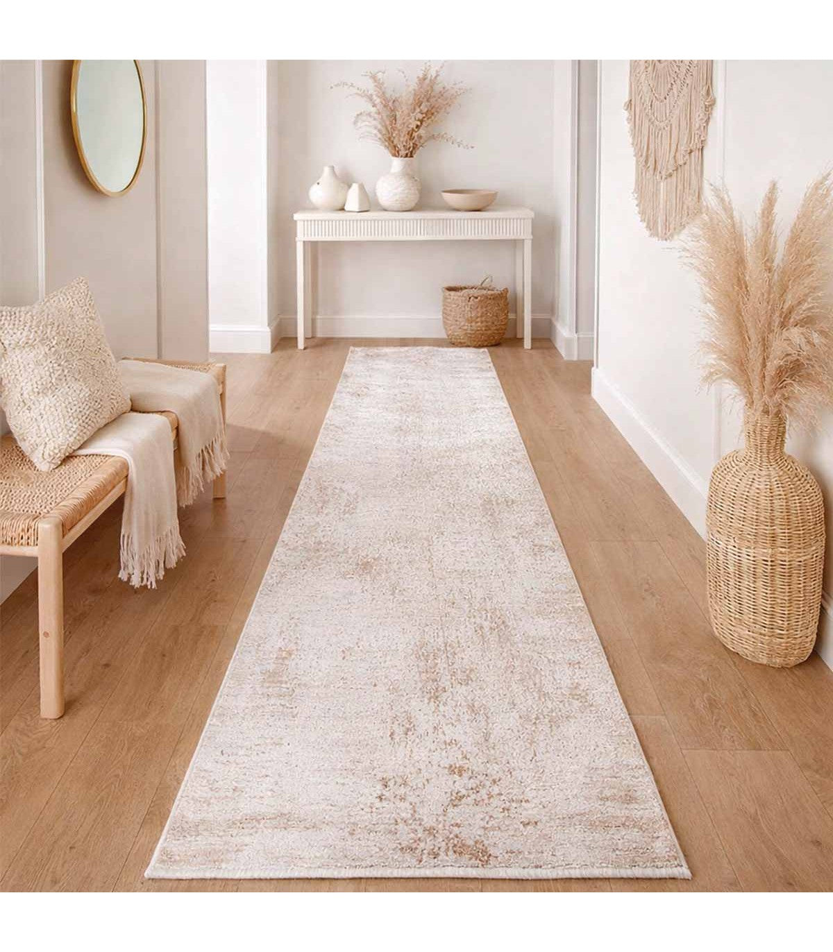 Alfombra Turca Zett03 Crema/Café 80x300cm