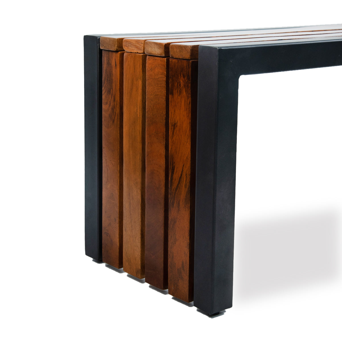 Banca de Madera Natural y Metal 180 cm