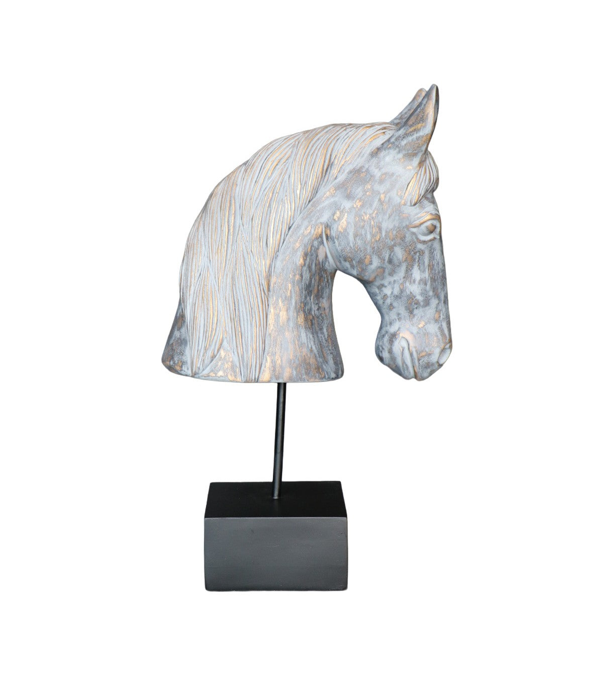 CABALLO DECORATIVO ARAGÓN DORADO CON BASE