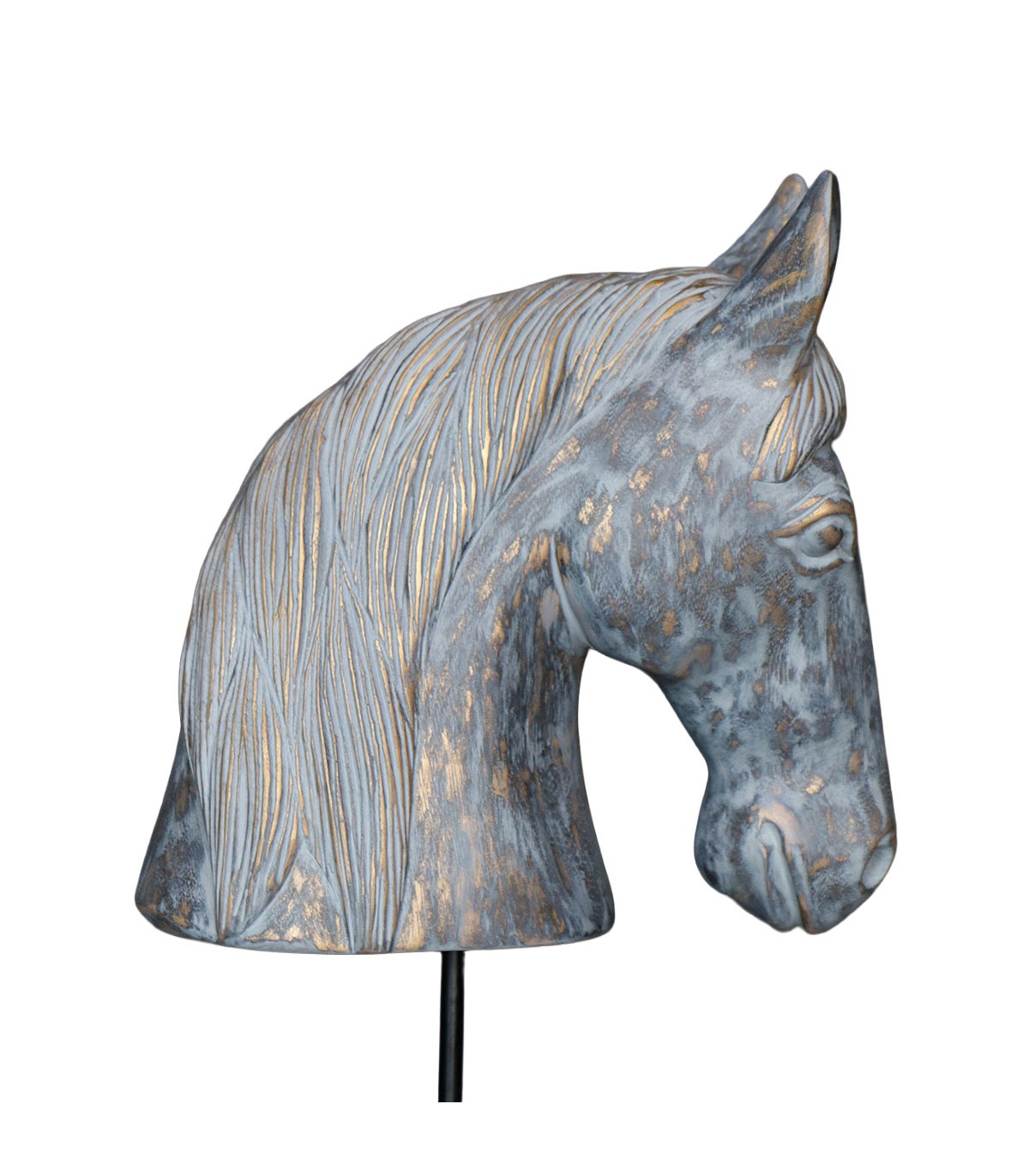 CABALLO DECORATIVO ARAGÓN DORADO CON BASE